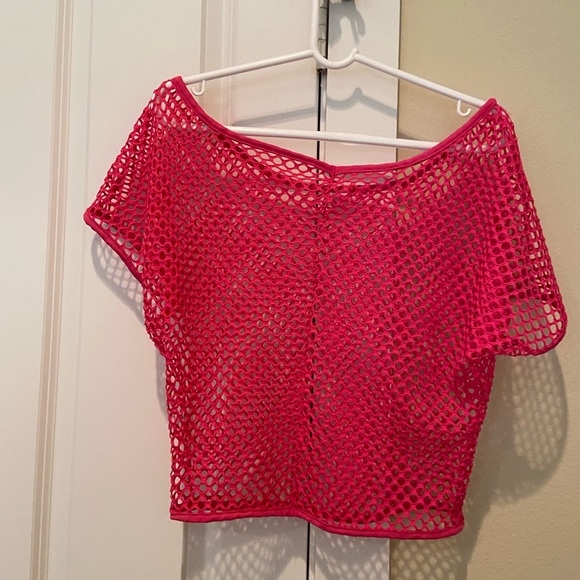 pink fishnet top NEVER WORN - Picture 2 of 2